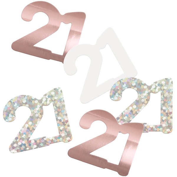 Unique 81972 Foil 21st Confetti-14 g-Glitz Rose Gold Birthday Party-1