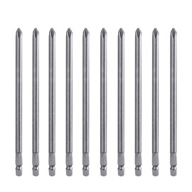 Bestgle 10pcs 150mm PH2 Long Magnetic Phillips Driver Bits 1/4 Inch Hex Shank Phillips Head Drill Bit Set Cross Head Screwdriver Bits