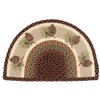 BLACK FOREST DECOR Pinecone Half-Round Braided Rug