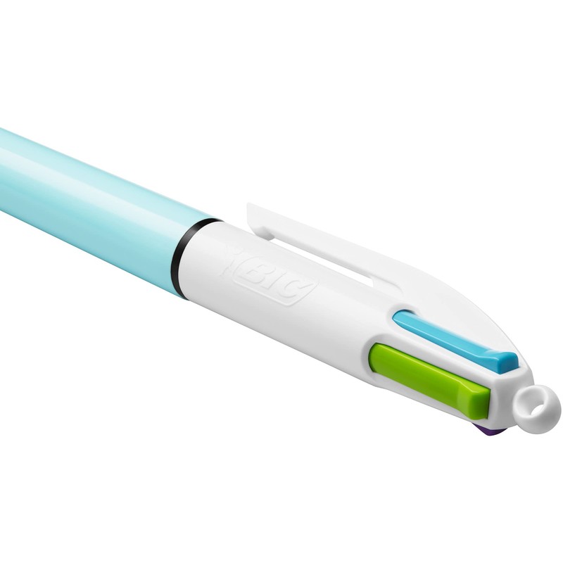 BIC, Bolígrafo de Punto Mediano, Pluma Variada con Clip, 4