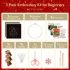 Christmas Embroidery Kit for Beginners Adults, 3 Pack Cross Stitch