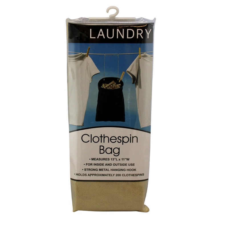 Hanging Laundry Clothespin Bag Indoor Outdoor Holds Up to 200