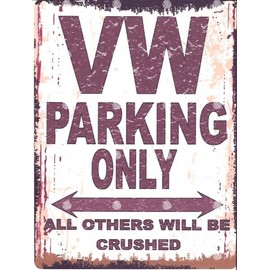 VW METAL WALL SIGN 15X20cm PARKING SIGN RETRO STYLE car shed garage workshop cafe shop bar pub games room camper