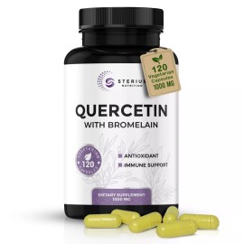 Quercetin with Bromelain 1000mg per Serving, 120 Vegetarian Capsules
