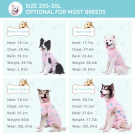 Comwish Dog Recovery Suit, Professional Dog Surgery Suit Post Spay, Neuter, Abdominal Surgical Suit for Male Female Dogs Can Pee, Prevent Licking Soft Breathable Cotton Covers Wound (Pink, Large)