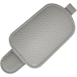 Muka 4 PCS Sunglasses Holders for Car Sun Visor Magnetic Leather Sunglasses Clip for Car Visor-Grey