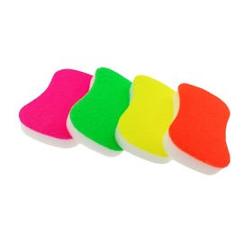 Neon Scouring Pad Pink, Orange, Green, Yellow Washing Up Sponge Scourer Kitchen Sponge (Pack of 4)