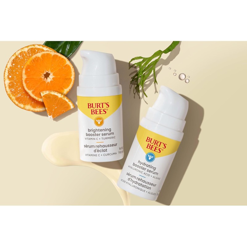 Burt's Bees Suero potenciador de brillo, vitamina C y cúrcuma,