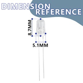 Innfeeltech 100pcs 5mm RGB LED Diode Light DC 3.0~3.4V, 20mA, Slow Flashing LED, Coloured Flashing 5mm LED for DIY Projects