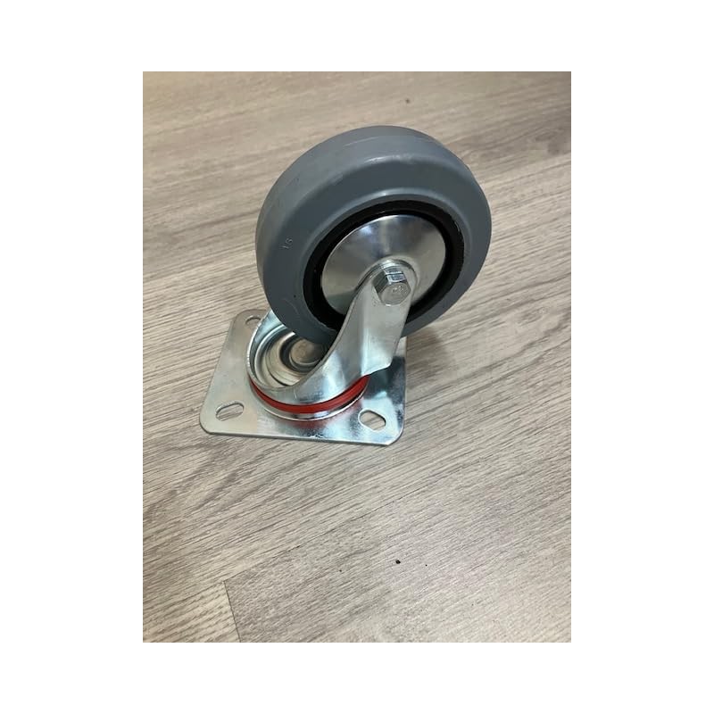 Caster 4" Swivel Gray Elastic Rubber with Nylon Core