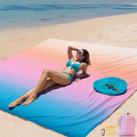 AISPARKY Beach Blanket Waterproof Sandproof Extra Large Beach Mat 79" X 83"/120"x108" for 2-8 Adults Quick Drying Durable Outdoor Picnic Mat for Travel, Camping, Hiking