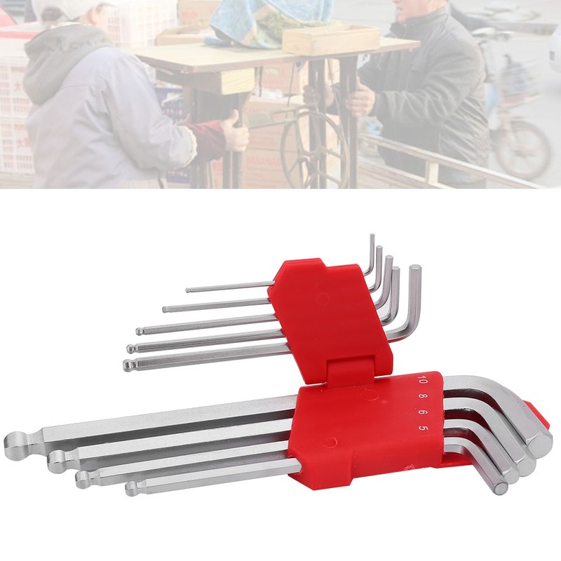 9pcs Ball End L Shape Hex Key Wrench Set Sewing