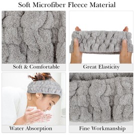 Huachi 3PCS Microfiber Towel Headband for Washing Face, Skincare Makeup Facial Spa Headbands for Women Girls Face Wash Hair Band Skin Care Shower Hairband Hair Accessories