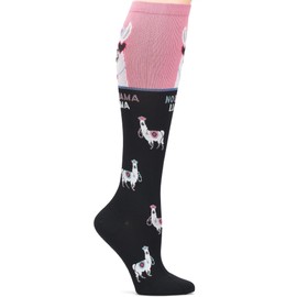 Nurse Mates Women's Calf Socks | 12-14 mmHg Compression | Superior Support & Comfort | 1 Pair | No Drama Llama
