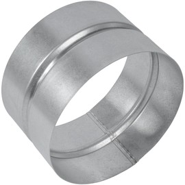 HVAC OV Galvanized Metal Duct Connector - 5 Inch Fit - Round Ventilation Pipe Coupling and Extension - Available in Different Sizes to Suit