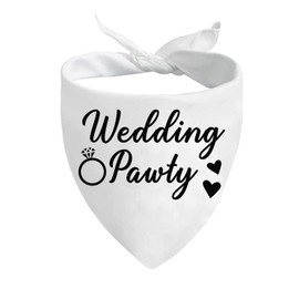 JXGZSO 1 Piece Wedding Pawty Wedding Bandana Wedding Dog Bandana Wedding Dog Scarf (Wedding Pawty D CA)