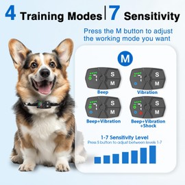 FURRYASTRO Bark Collar, 2025 AI Smart Bark Collar for Small and Medium Dogs. Barking Collar with Beep Vibration and Safe Shock Modes，7 Adjustable Sensitivity, Rechargeable, Waterproof