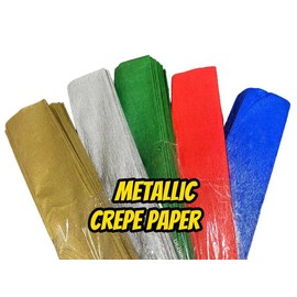 Crepe Paper Metallic 10 Rolls  of 79x20 Inches ( Pascua ):_GOLD / DORADO