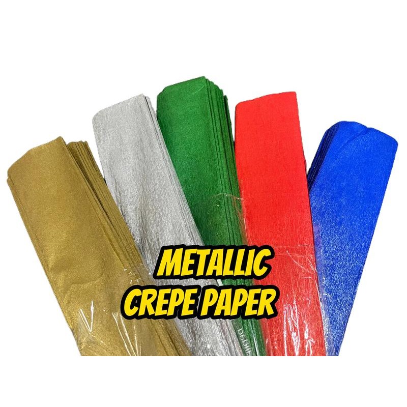 Crepe Paper Metallic 10 Rolls of 79x20 Inches ( Pascua