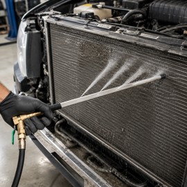 Portable Radiator Cleaning Tool 60CM - Extended Reach High Pressure Cleaner for Automotive Radiator Fins and Engine Maintenance