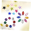 TEHAUX 900pcs Mixed Acrylic Flatback Gems Five-Pointed Star Round Rhinestones