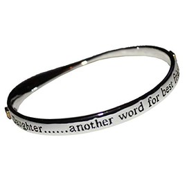 Daughter..... Another Word For Best Friend Silver Sentiment Bangle