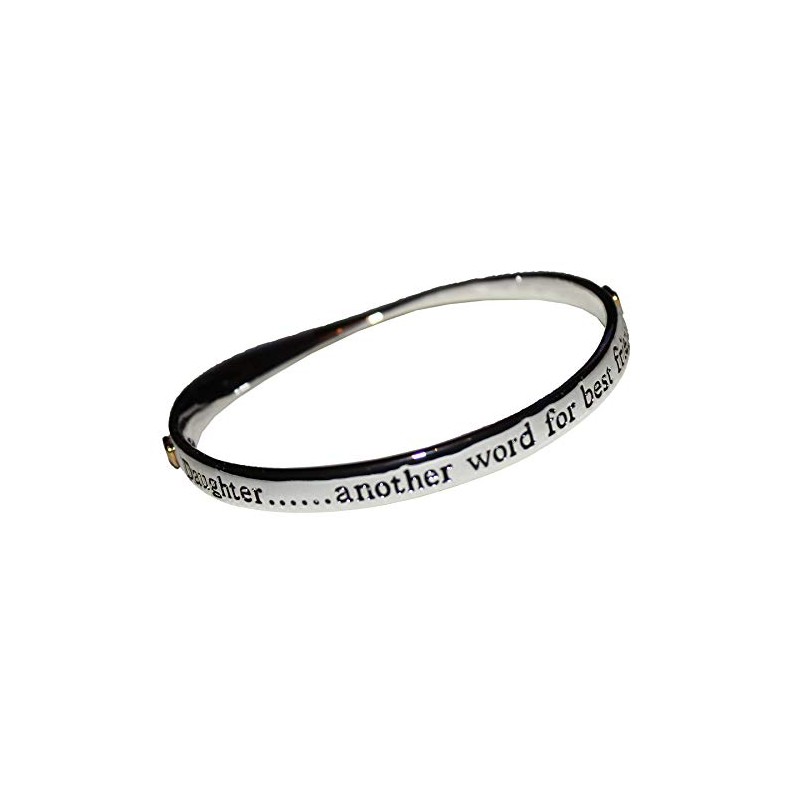 Daughter..... Another Word For Best Friend Silver Sentiment Bangle