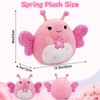 Mowatusy Spring Stuffed Animal Plush,Soft Butterfly Plush Wings Holding Sakura,Cute