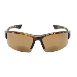 Readers. com Gafas de sol de lectura: The Roster Bifocal Reading Gafas de sol de plástico Deporte y Estilo envolvente para hombres y mujeres - Tortuga con ámbar, 1.50