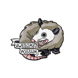 Awesome Possum Enamel Brooch Pin - Cartoon Cute Animal Badge for Women and Men's Fashion Jewelry Accessories-awesome