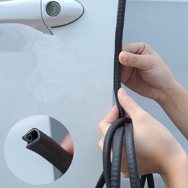 Uandhome Car Door Edge Guards, 5M U Shape Car Door Edge Protector Guard Rubber Anti-Collision Rubber Clips Trim Seal Lining Protect Fit for Most Car