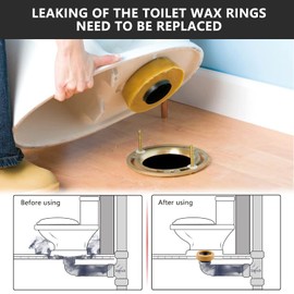 boeemi Extra Thick Wax Ring Toilet Kit,with Bolts for Reinstallation of the Toilet,Fits 3-inch or 4-inch Waste Lines(2 PCS)