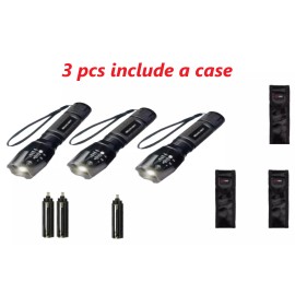 GearLight Gear Light LED Mini Tactical 5Modes Zoomable Aluminum  2X 3X 4X 5X 6X 8X 10X - 3 Flashlights