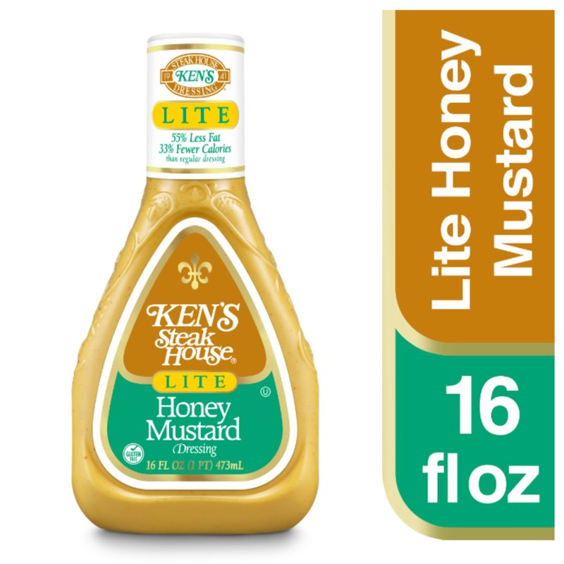 Ken's Steak House Honey Mustard LITE Dressing 16 oz.