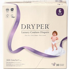 Baby Diaper,DRYPER Disposable Diaper Newborn Nappies Size 6 (16+kg), 3D Leak Guards & Wetness Indicator, Ultra-Soft & Thin,Fast Water Absorption, 30 Nappies