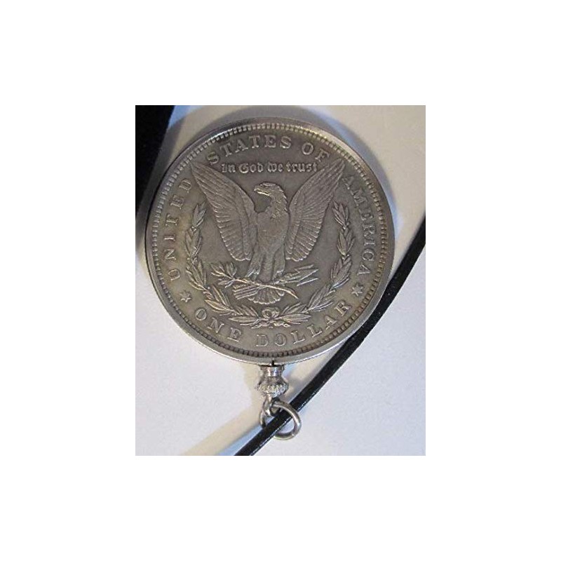 1893 Morgan Dollar Hobo Skull, PENDANT, 24 inches Leather Chord