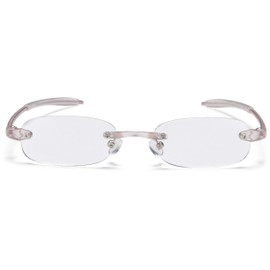 Visualites 5 Pearl 2.25 Lightweight Oval Rimless Reading Glasses for Men and Woman