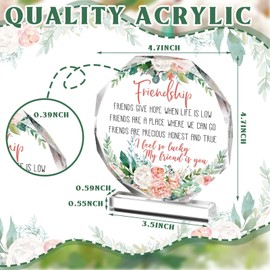 Gift for Friend Friendship Gifts for Women Friend Friendship Birthday Gifts for Women Cheer up Gift Acrylic Heart Butterfly Keepsake Paperweight for Home Office Table Shelf (Nonagon)