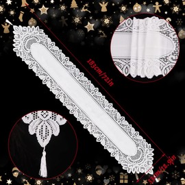 Modern FainFun Table Runner, White, Washable Table Linen, Modern, for Celebrations, Christenings, Party, Autumn Decoration, Table Runner, Wedding, Boho Weddings, 33 x 183 cm, White