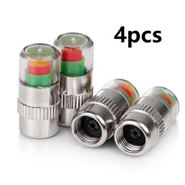 2/4pcs Tire Pressure Indicator Valve Cap Sensor with External Valve Detection and Alert Monitoring - Color: 4pcs