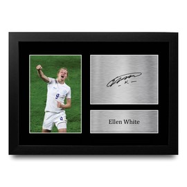 HWC Trading FR A4 Ellen White Womens England Gifts Printed Signed Autograph Picture for Football Fans and Supporters - A4 Framed