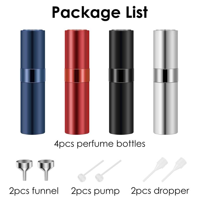Saiveina 8ml Travel Atomizer Bottles, Refillable Mini Fragrance Bottles, Empty