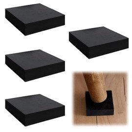 Rubber Plate, 4 Pcs Rubber Block (2.0 x 2.0 x 0.4 inches (50 x 50 x 10 mm), Anti-Slip Rubber, Rubber Block Square Anti-Vibration Cushion, Scratch-proof, Furniture, Vibration, Soundproofing (2.0 x 2.0