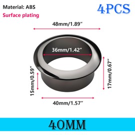 Qrity 4 PCS Desk Grommet Hole Diameter 1.6 Inch (40 mm) ABS Cable Hole Cover PC Computer Desk Plastic Grommet Cord, Cable Hole Cover Organizers