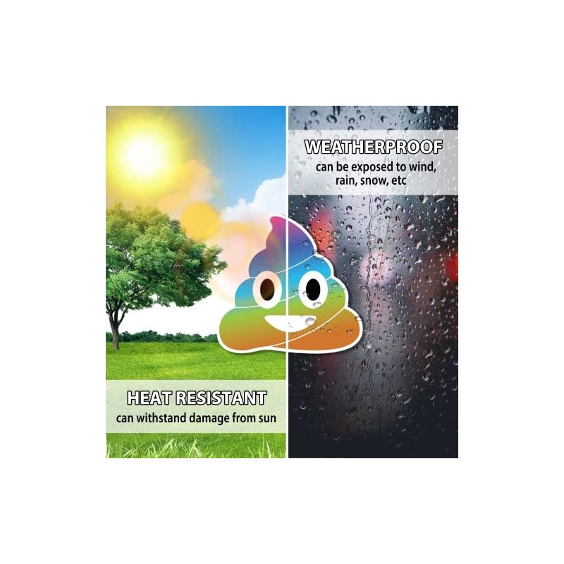 Magnet Me Up Rainbow Poop Emoticon Magnet Decal, Cute Self-Expression