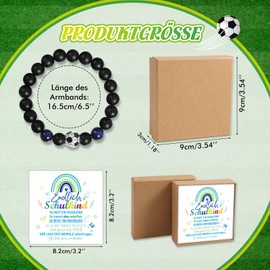 HOWAF Einschulung Geschenk Jungen, Armband Schulkind Jungen, Fußball Armband Schulanfang mit Grußkarte Geschenkbox für Erster Schultag Schultüte Füllung Schulanfang Geschenk, C