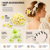 Hair Accessories Set - Plumeria Hair Clip - Leaf Clip