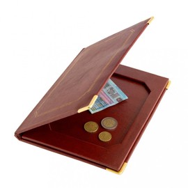 Garcia de Pou Leather Bill Presenter Retaining, 22.8 x 17 x 2 cm