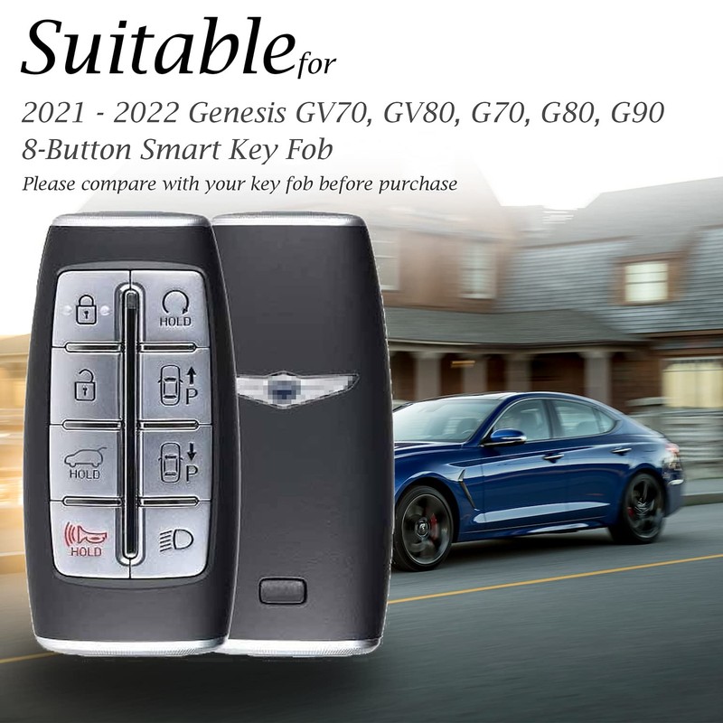 Vitodeco Leather Smart Key Fob Case Compatible with Genesis GV70,