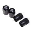 VICASKY Universal Fitment Valve Caps Skull Pattern 4pcs Black Car